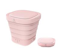 ADITAM Mini lavatrice pieghevole portatile - Lavatrice pieghevole 9L, lavatrice portatile impilata per biancheria intima, campeggio, camper (colore: rosa) Double the comfort