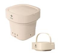ADITAM Rondella riscaldata in miniatura, lavatrice portatile con riscaldamento automatico, mini lavatrice pieghevole, per biancheria intima, campeggio (colore: giallo) Double the comfort