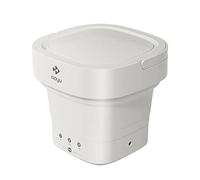 ADITAM Rondella riscaldata in miniatura, lavatrice portatile con riscaldamento automatico, mini lavatrice pieghevole, per biancheria intima, campeggio (colore: bianco) Double the comfort