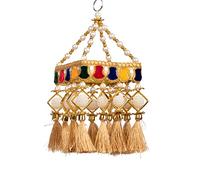 Aditri Creation Small Square Centre Hanging Wall Roof Ceiling Hanging Jhoomar Colorful Tassels Hangings Decorative Ornament Party Home Décor for Wedding Festivities Gifting