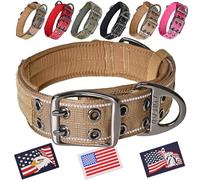 ADITYNA Collare per cani resistente con manico, collare spesso per cani di taglia grande, ampio, riflettente, tattico, imbottito in morbido neoprene, perfetto per addestramento, passeggiate o caccia