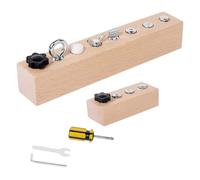 Adius Educational Screw-Tightening Busy Board, Activity Board with Wooden Screwdriver Set, Fine Motor Skills Preschool Learning Sensory Toy, for 3 4 5 Year Old (B)