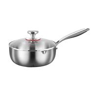 Adius Titanium Hammered Pan, Thickened Multi-Layer Titanium Stock Pot, Wok Pan, Dual Pour Spout, Even Heating for All Stovetops (24 cm,With Lid)