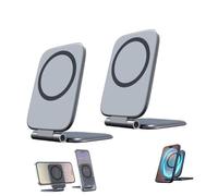 Adius Ultra-Slim Magnetic Phone Holder, Foldable Shockproof Phone Mount, Strong Double Sided Magnets, 270°Adjustable, for iPhone & Android, Car, Gym, Office