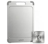adivo Tagliere 100% Titanio Puro Medio 34x23x0,15 cm Antibatterico Antiruggine Facile da Pulire