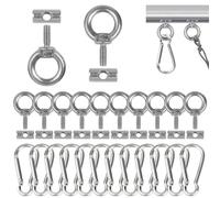 Adiwo 12 Pezzi Bullone a Occhiello, M4 Vite ad Anello in Acciaio Inossidabile 304, Golfari Acciaio Inox con 12 Moschettoni Inox, Anello di Sollevamento Kit di Blocco per Roulotte, Camper, Caravan