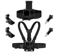 Adiwo 2 in 1 Imbracatura Pettorale, Attacco Imbracatura Fascia per Testa, Adatta per GoPro Hero 13, 12, 11, 10, 9, 8, 7, 6, 5, 4, DJI Action 5 Pro 4/3 e la Maggior Parte delle Action Camera
