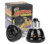 Adiwo 2 Pezzi 60W Lampadina Riscaldante in Ceramica, E27 Rettile Lampada a Infrarossi Riscaldante, Lampada Rettile, per Anfibi e Rettili Tartaruga, Uccelli, Lucertola, Serpente