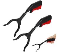 Adiwo 2 Pezzi Pinza Raccogli Oggetti, Pinza Raccogli Rifiuti 28cm, Pinza Telescopica Prendi Oggetti con Testa Rotante a 360°, mascella Antiscivoloper Agli Anziani(Nero+Rosso)