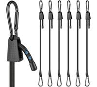 Adiwo 6 Pezzi Regolabile Corde Elastiche con Moschettoni 90CM Nero