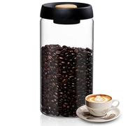 Adiwo Barattolo per caffè, 1800ml in Vetro con Valvola di Degasazione per Conservare il Caffè Fresco in Chicchi, Tè e Noci