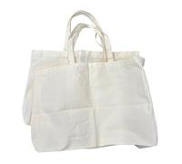 Adiwo Borsa Shopper Donna Tote Bag 35 cm x 45 cm, 2PCS Shopper Cotone The Tote Bag, naturale, non stampata, a manico lungo, borsa in tessuto per la spesa, Borse da Stampare o Dipingere