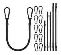 Adiwo Corde Elastiche, 6 Corde Elastiche con Gancio, Cavi Elastici di Fissaggio in Gomma Elastica per Trasporto, Ganci Cinghia Elastica per Tendalini, Teloni, Campeggio e Bagagli (20, 40 e 60 cm)