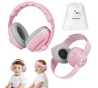Adiwo Cuffie antirumore 2 in 1 per bambini, antiscivolo, con cancellazione del rumore, ultra morbide e regolabili fino a 0-48 mesi, protezione dell'udito per dormire e viaggiare