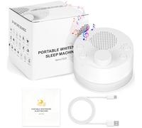 Adiwo Macchina Rumore Bianco, Portatile Rumori Bianchi per Neonato con Timer Del Sonno, 24 Regolabile Suoni Rilassanti 2 Colori Di Illuminazione, Ricaricabile Dura 30 Ore per Adulti Bambini Neonati