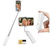 Adiwo Mini Selfie Stick Estensibile,Portatile Tascabile per telefoni iPhone Android da 4 a 7",per Vlog Streaming Live Creazione di Contenuti viaggi film(Bianco)