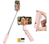 Adiwo Mini Selfie Stick Estensibile,Portatile Tascabile per telefoni iPhone Android da 4 a 7",per Vlog Streaming Live Creazione di Contenuti viaggi film((Rosa))