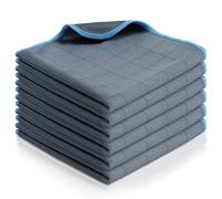 Adiwo Panni Microfibra Auto, 6 Pezzi Panni Magic Microfibra Carbonio, Catturapolvere Senza Aloni Assorbenti Lucidatura per Auto, Panno Rapido Lava e Asciuga, Azzurro Cielo, 30 * 30cm