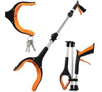 Adiwo Pinza Raccogli Oggetti, Magnetica Pinza Raccogli Rifiuti 91cm, Pinza Telescopica Prendi Oggetti con Punta Magnetica Testa Rotante a 360°, Mascella Antiscivolo per Agli Anziani(Arancione)