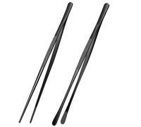 Adiwo Pinze da barbecue e pinzette in acciaio inox, Resistenti, 2 Pezzi Pinza Chef Professionale per Servire Cibo, Grill, Pasta, Insalata, Pinzette per Barbecue, 30 cm (Nero)
