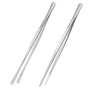 Adiwo Pinze da barbecue e pinzette in acciaio inox, Resistenti, 2 Pezzi Pinza Chef Professionale per Servire Cibo, Grill, Pasta, Insalata, Pinzette per Barbecue, 30 cm (Argento)