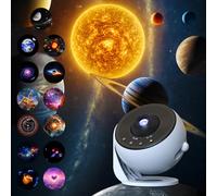 Adiwo Proiettore Stelle Soffitto, Proiettore Bambini Pro 2025 con 13 Dischi di Film, Cielo Stellato Soffitto con Luce Notturna, 15 Rumore Bianco, Bluetooth, Telecomando, Rotazione a 360° (Bianco)
