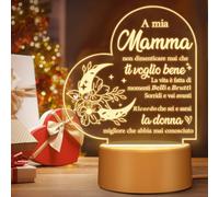 Adiwo Regali per la Mamma, 3 Colori Regalo di Luce Notturna Intagliata con Belle Frasi, Regalo per Donna, Mamma, Nonna, Sorella, Acrilico Lampada Idee Regalo Donna, Acrilico Lampada Regali per Mamma
