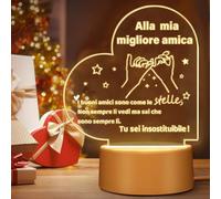 Adiwo Regalo per Amica, 3 Colori Regalo di Luce Notturna Intagliata, Regali per Amica Compleanno, Regalo di Amicizia, Lampada Regalo di Ringraziamento Natale per Amica, Sorella, Donna