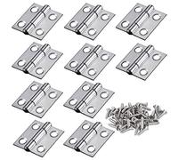 Adiyer 10 mini cerniere pieghevoli in acciaio inox 304, da 2,5 cm, piccole cerniere per porte, per scatole di gioielli in legno, coperchi artigianali (25 mm x 24,5 mm x 1 mm)