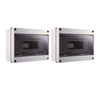 Adiythbm Mcb Breaker Box IP65 - Contenitore per guida DIN da esterno in ABS | Protezione esterna IP65; involucro in ABS con montaggio su guida DIN per due moduli MCB.