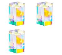 Adiythbm Optical Prism - Confezione da 3 cubi di dispersione RGB da 3 cm | Il prisma di cristallo funge anche da vibrante aiuto didattico e accessorio fotografico, trasformandosi in immagini a