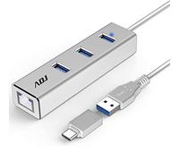 Adj Adattatore USB C Ethernet to USB 3.0, Hub USB C Ethernet LAN 1000 Mbps Gigabit a RJ45, Convertitore USB Type-C, Ingresso Micro-USB, Supporta MacBook PRO/Air, iPad PRO 2020/2018, Surface Book, XPS