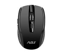 adj MW203 Essential Mouse Ergonomico Wireless con Sensore Ottico da 1600 DPI Regolabili, Mouse Senza Fili 2.4G con Ricevitore USB per Notebook, PC, Laptop, Computer, Ufficio, Windows, Nero