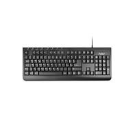adj Pure Keyboard USB Nera Cablata USB, Layout Italiano QWERTY per PC/Laptop/Notebook/Windows, 113 Tasti, Ergonomico, Nero