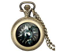 ADJAN Ascoltami ruggire leone/lupo/drago design di medie dimensioni orologio da tasca bronzo analogico steampunk collana ciondolo orologio anime per uomini donne, lancia solare