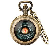 ADJAN Ascoltami ruggire leone/lupo/drago design di medie dimensioni orologio da tasca bronzo analogico steampunk collana ciondolo orologio anime per uomini donne, occhio