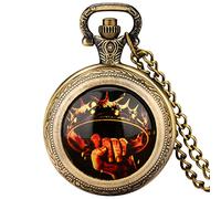 ADJAN Ascoltami ruggire leone/lupo/drago design di medie dimensioni orologio da tasca bronzo analogico steampunk collana ciondolo orologio anime per uomini donne, corona