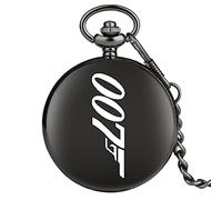 ADJAN Fatto a mano personalizzato nero Siamo tutti pazzi qui orologio da tasca al quarzo nero catena pendente regalo per uomini donne, 007