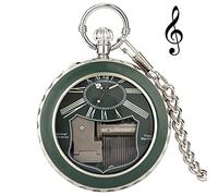 ADJAN Golden Male Music Pocket Watch Retro Roman Numeral Dial Pocket Watch Wonderful Swan Lake Music Thick Chain Pendant New Year Gift, Swan Lake A