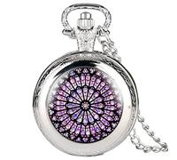 ADJAN Il rosone vetrata Notre Dame de Paris Cattedrale Orologio da tasca simbolo del patrimonio culturale di Parigi Oggetti da collezione unici, argento
