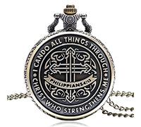 ADJAN Posso fare ogni cosa per mezzo di Cristo che mi rafforza Bibbia Filippesi 4:13 Dio Gesù Cristiano Orologio da Tasca Pendenti religiosi, solo orologio