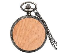 ADJAN Romantico VORREI POTER TORNARE INDIETRO NEL TEMPO Testo sull'orologio da tasca al quarzo in legno Orologio da tasca personalizzato inciso al 100% con catena della collana, puro