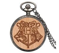 ADJAN Romantico VORREI POTER TORNARE INDIETRO NEL TEMPO Testo sull'orologio da tasca al quarzo in legno Orologio da tasca personalizzato inciso al 100% con catena di collane, scuola H