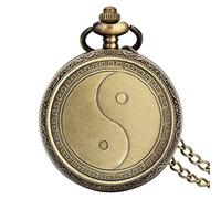 ADJAN Vintage bronzo cinese retrò Tai Chi Gossip Banish Bad Luck Quartz Pocket Watch Collana Pendente Best Friend Friendship Jewelry, Tai Chi Gossip
