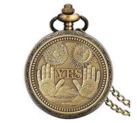 ADJAN Vintage bronzo cinese retrò Tai Chi Gossip Banish Bad Luck Quartz Pocket Watch Collana Pendente Best Friend Friendship Jewelry, Sì