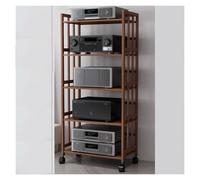 Adjustab - Supporto multimediale AV con 2/3/4/5 vels e ruote, perfetto per TV, ricevitore stereo, proiettore, lettore CD e soluzioni di archiviazione ad angolo