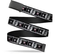 Adjustable Belt, Clamp Buckle, Cut-to-Fit, 100 Dollar Bill X Ray Black White Adu