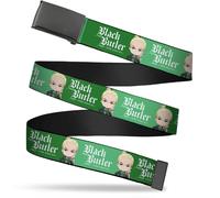 Adjustable Belt, Clamp Buckle, Cut-to-Fit, Black Butler Chibi Herman Greenhill P