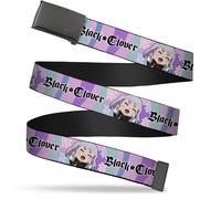 Adjustable Belt, Clamp Buckle, Cut-to-Fit, Black Clover Chibi Noelle Hash Tag Po