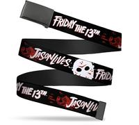 Adjustable Belt, Clamp Buckle, Cut-to-Fit, Friday the 13th Jason Lives Hand Prin